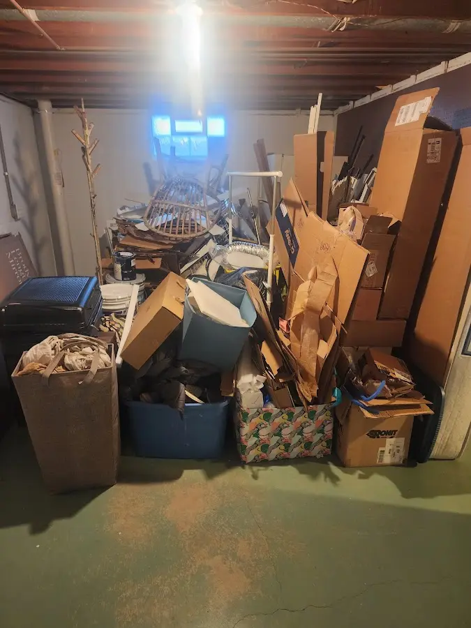 Roll-off dumpster container at job site for Concrete Dumpster Rental in Beloit